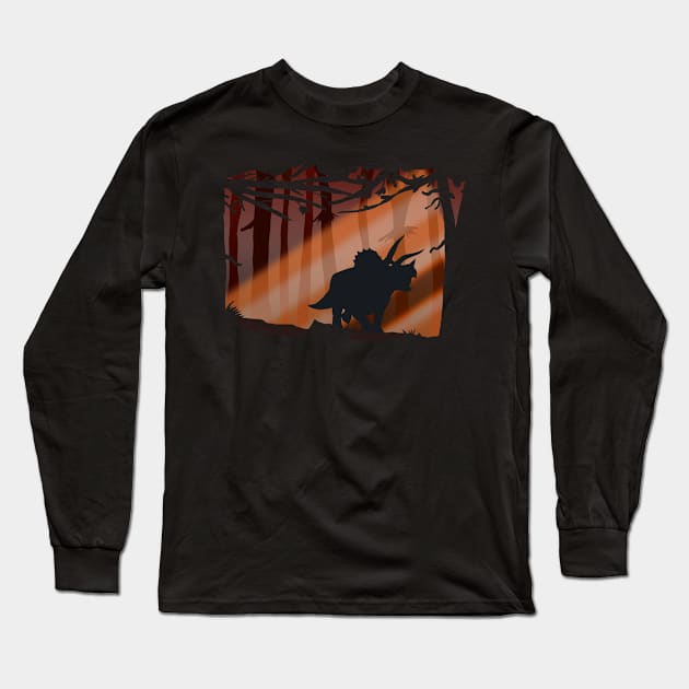 Lonely triceratops Long Sleeve T-Shirt by nickbeta